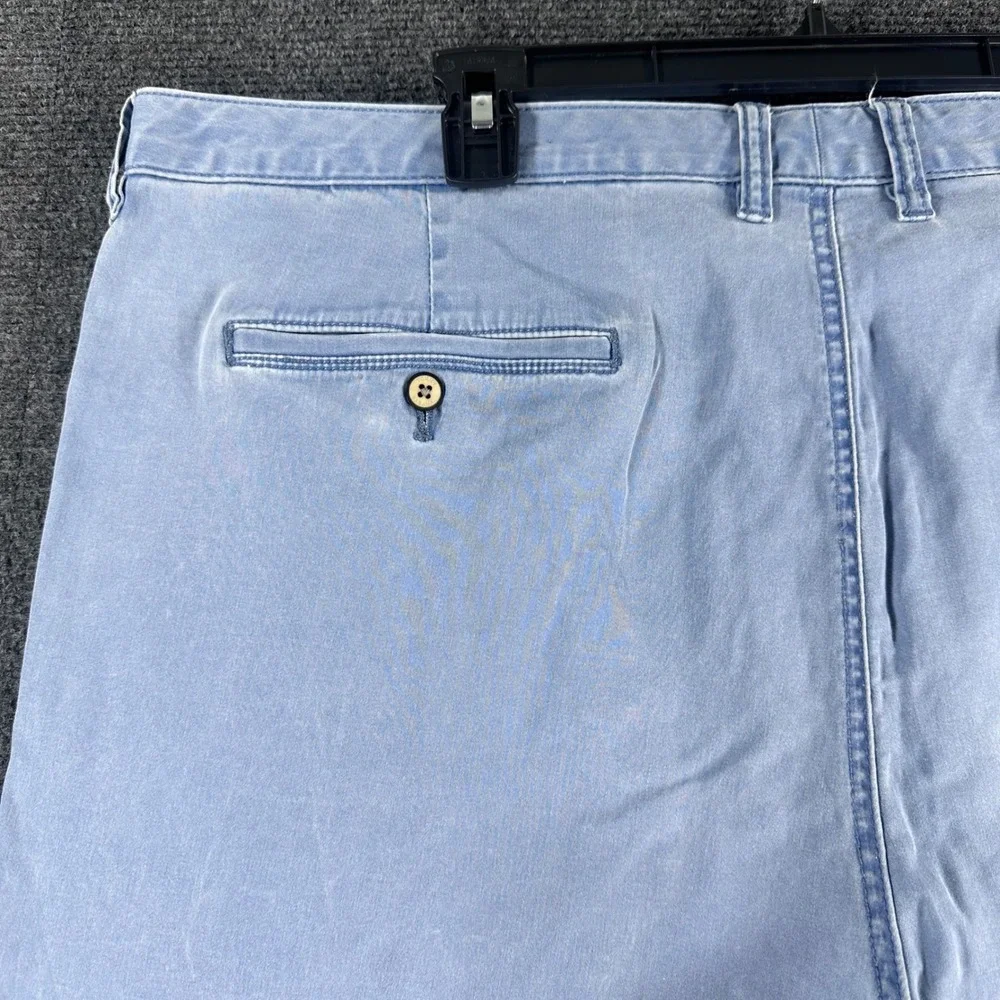 Tommy Bahama Shorts Mens 42 Blue Cotton Tencel Stretch Flat Front Casual Summer